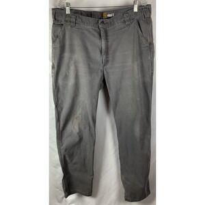 Carhartt Relaxed Fit Gray Work Pants Men's 40x34 Canvas Durable USA Brand